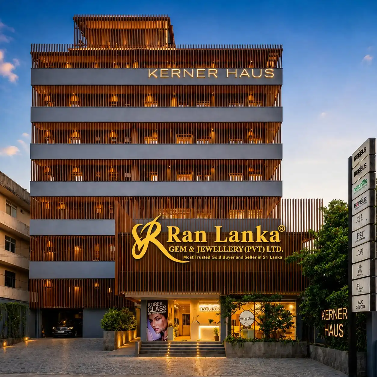 Ran Lanka Gem & Jewellery gold buyer showroom at Kerner Haus, Mount Lavinia